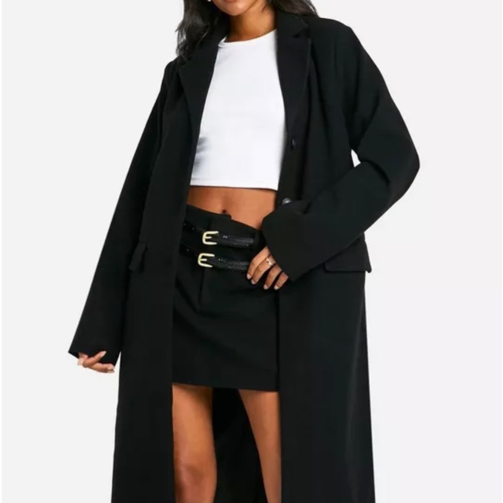 Black wool like pea coat style jacket